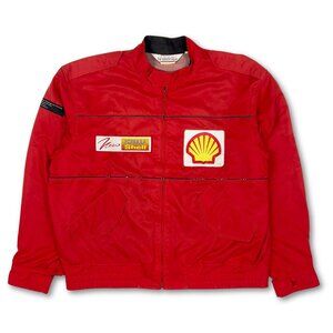 Vintage JDM Japan Showa Era 1990s Formula Shell Sekiyu Service Jacket Red
